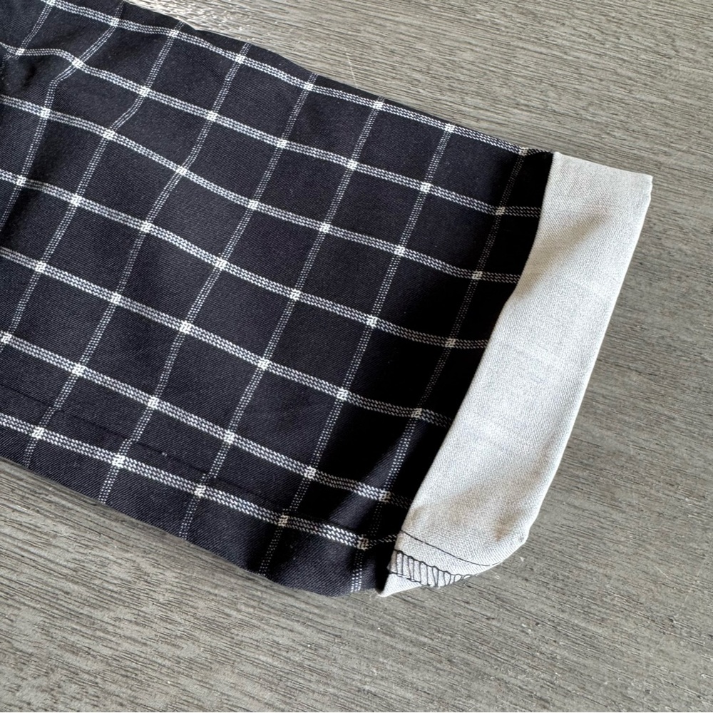 Black And White Gingham Skinny Pants Cuffs M - Picture 4 of 9